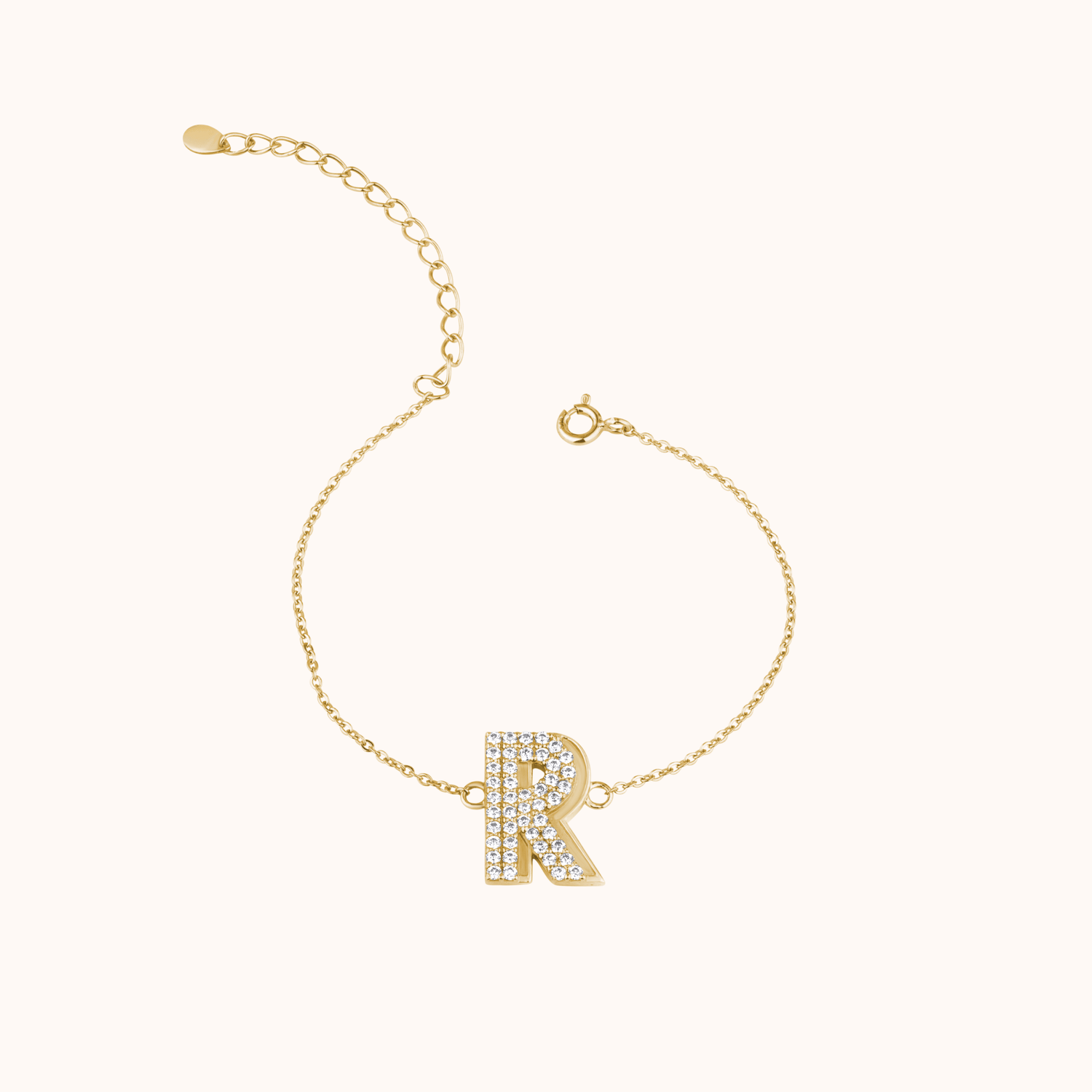 The Round Diamond 'R' Bracelet - KYMEE