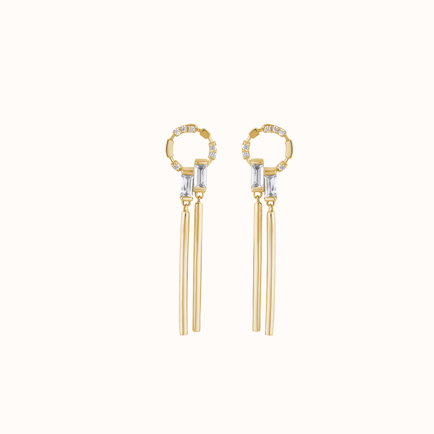 Link Baguette Drop Hoop Earring - KYMEE