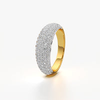 Pave Dome Half Eternity Ring