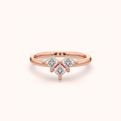 Regal Trio Diamond Silver Ring