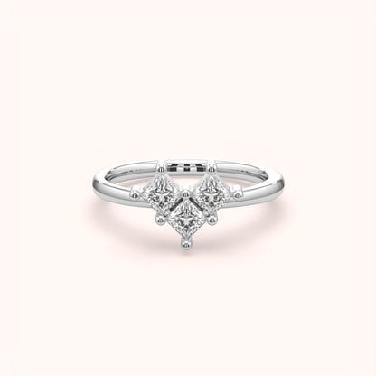 Regal Trio Diamond Silver Ring