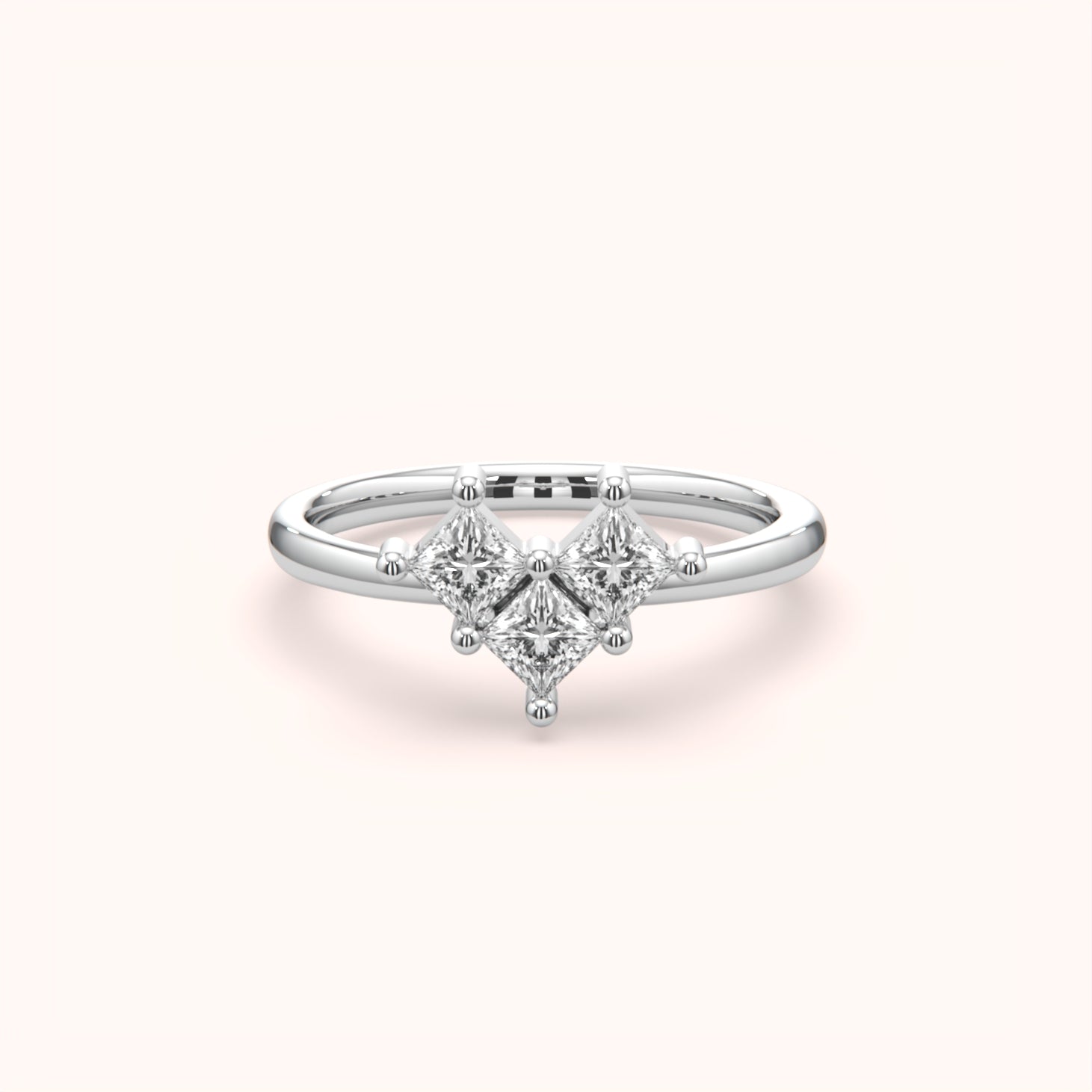 Regal Trio Diamond Silver Ring