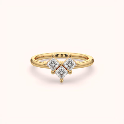 Regal Trio Diamond Silver Ring