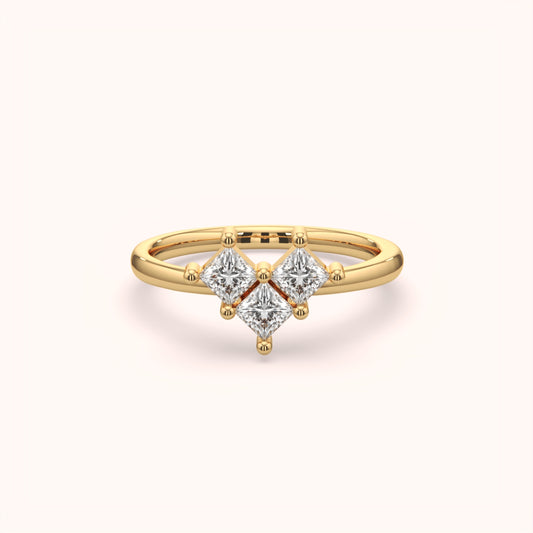 Regal Trio Diamond Silver Ring