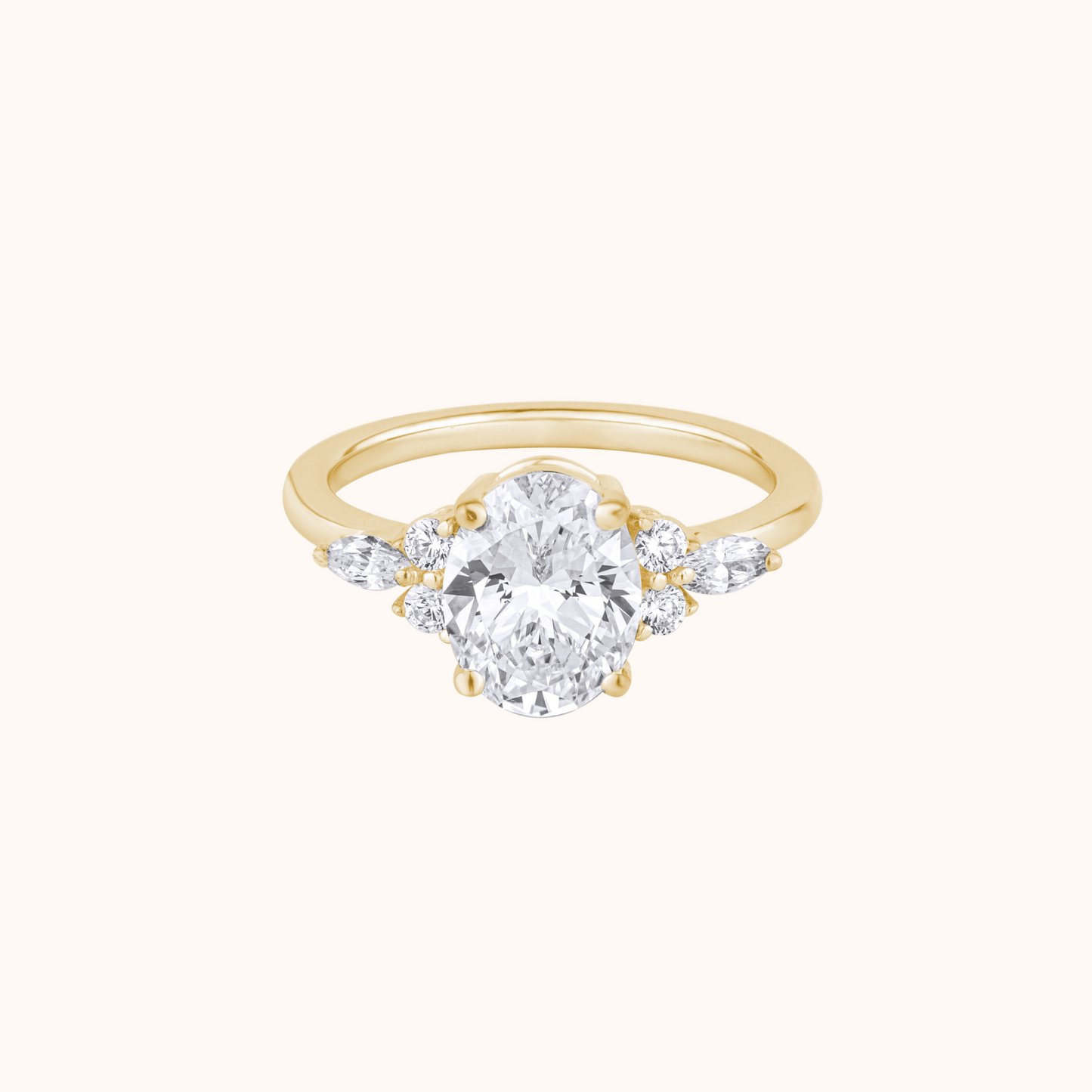 Oval Diamond Solitaire Ring