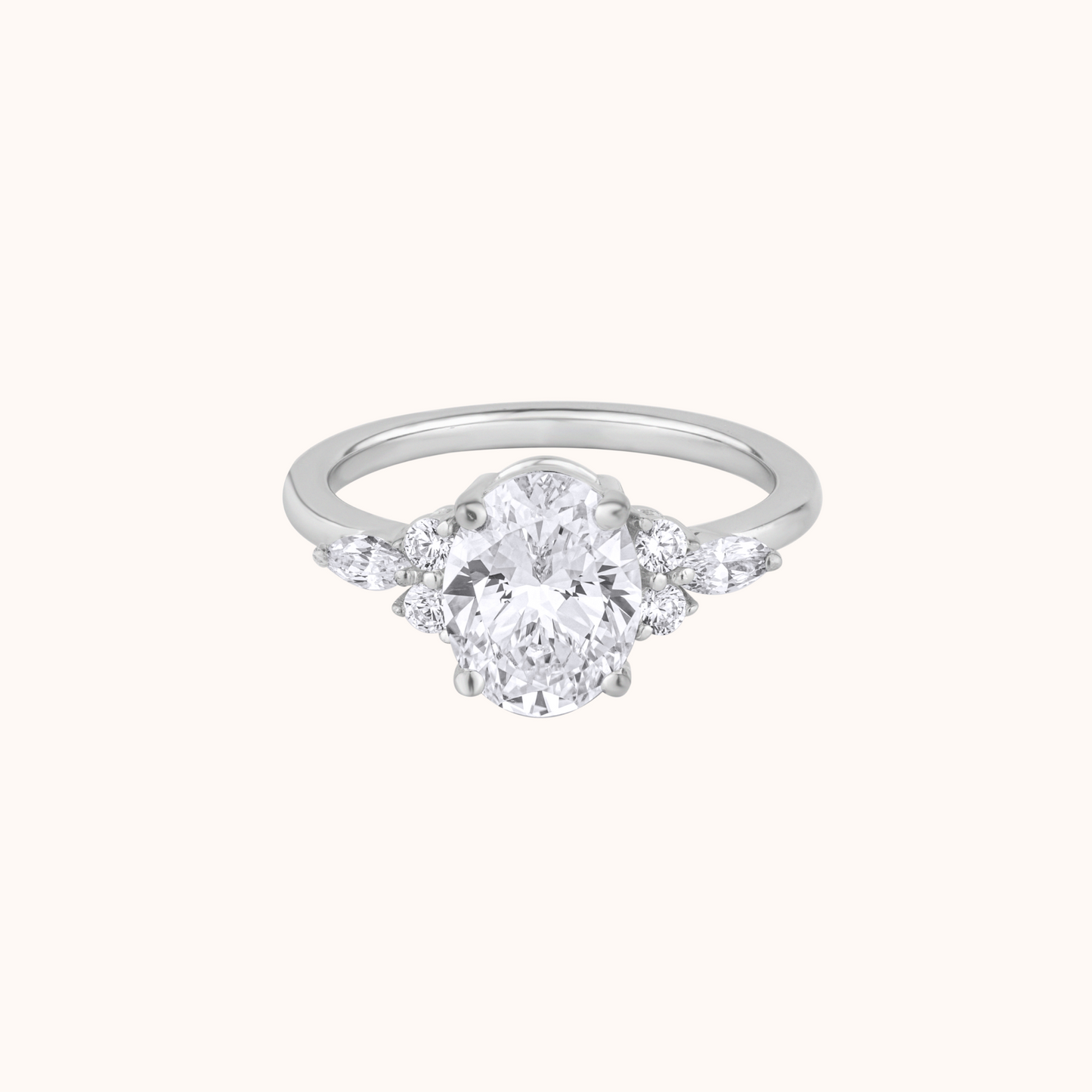 Oval Diamond Solitaire Ring