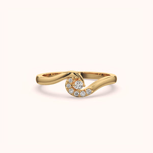 Wave Shape Diamond Ring - KYMEE