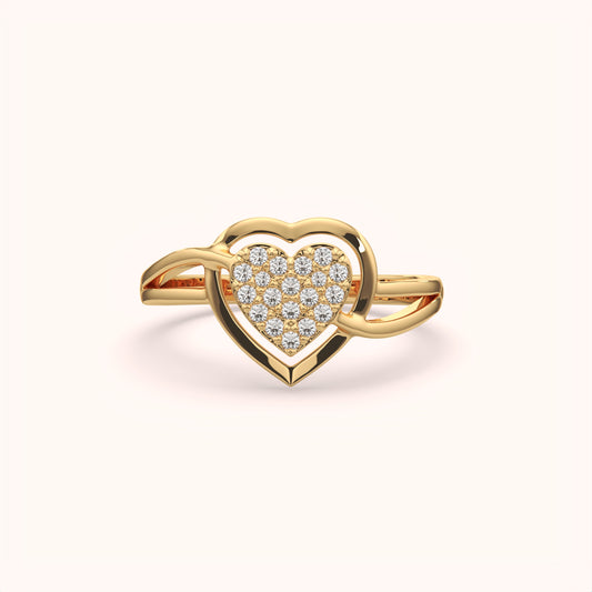 Heart Pave-Set Diamond Ring