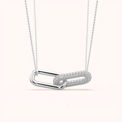 Modern Pave Link Necklace