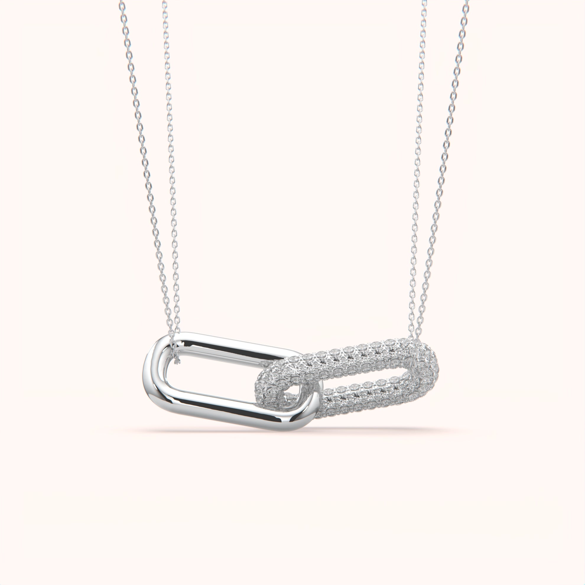 Modern Pave Link Necklace