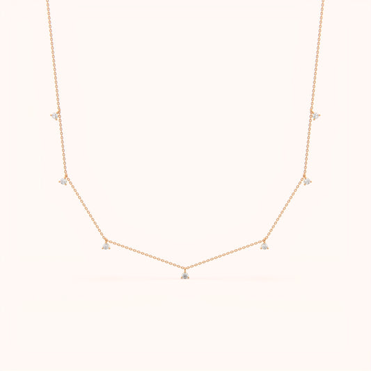Delicate Diamond Setting Necklace
