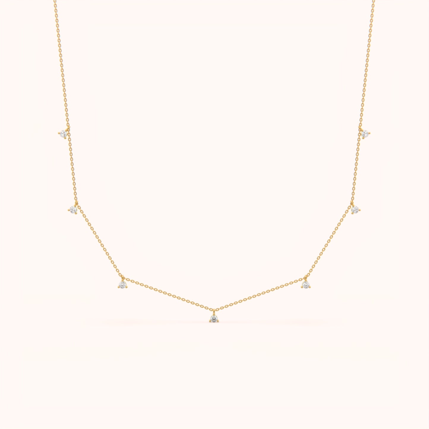 Delicate Diamond Setting Necklace