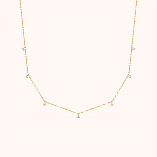 Delicate Diamond Setting Necklace