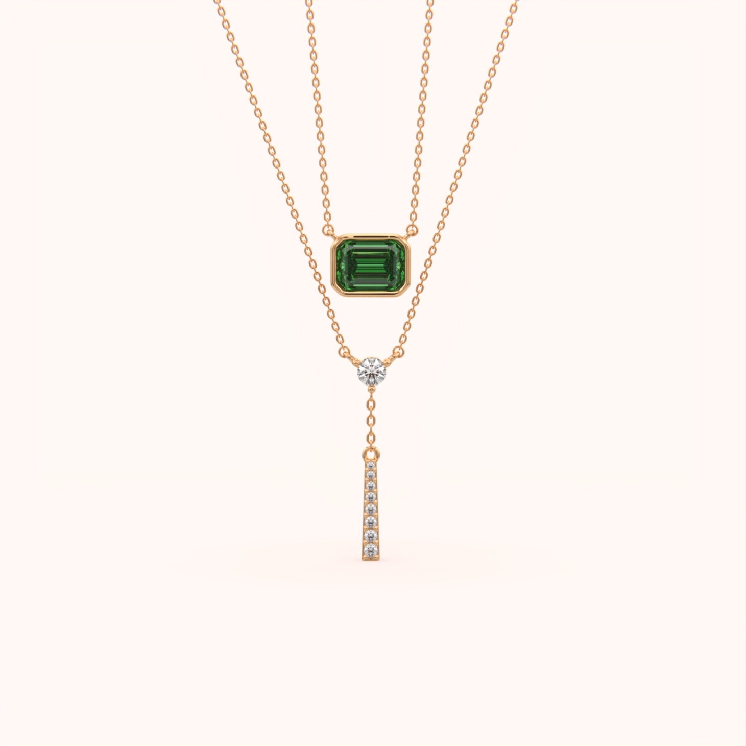 Emerald Glamour Layered Necklace