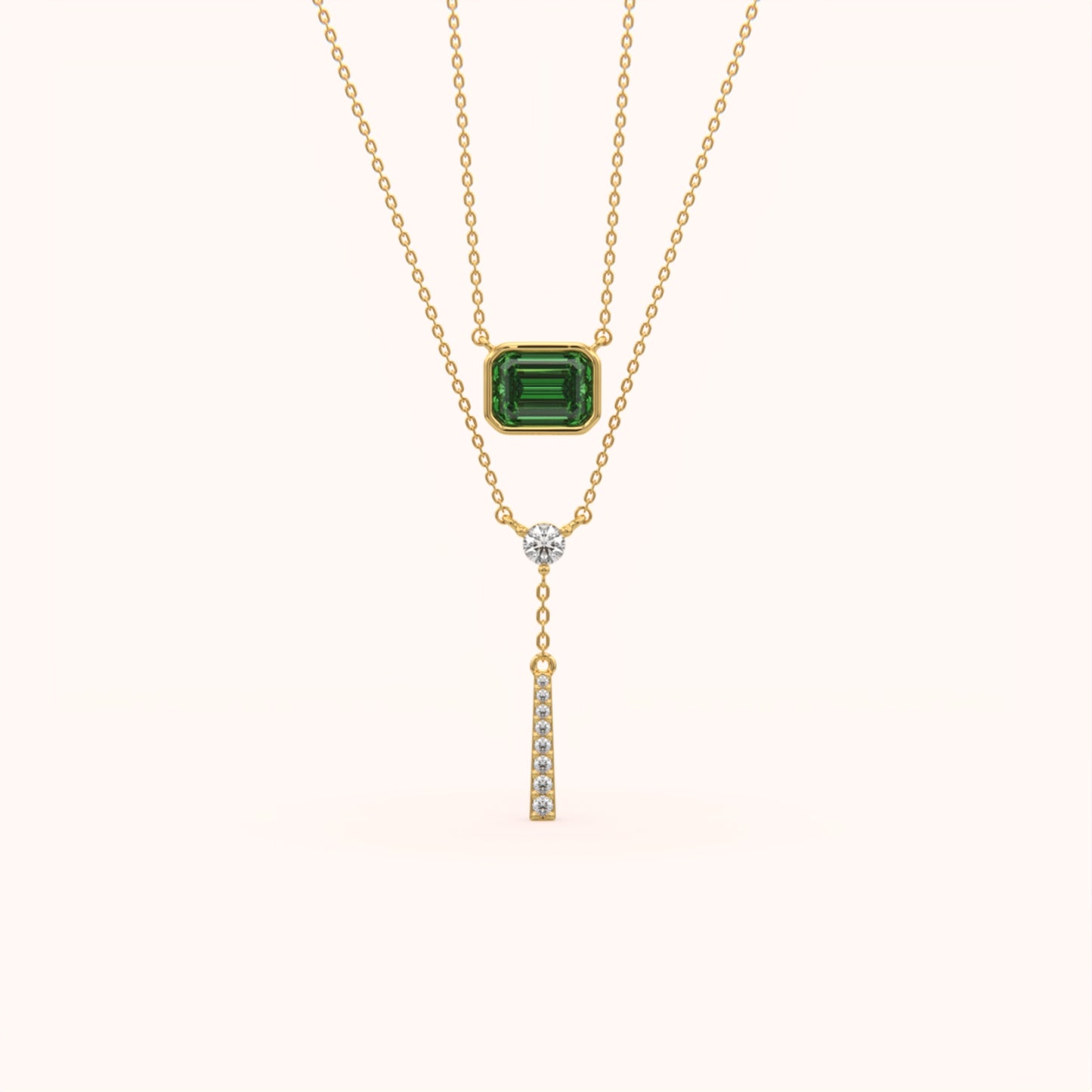 Emerald Glamour Layered Necklace