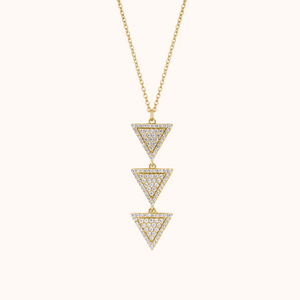 Diamond Set Triangle Style Necklace - KYMEE