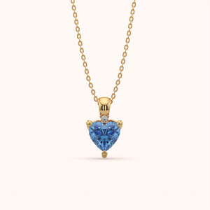 Brilliant Blue Heart Silver Pendant - KYMEE