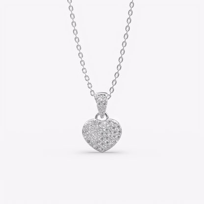 Silver Sparkling Heart Necklace