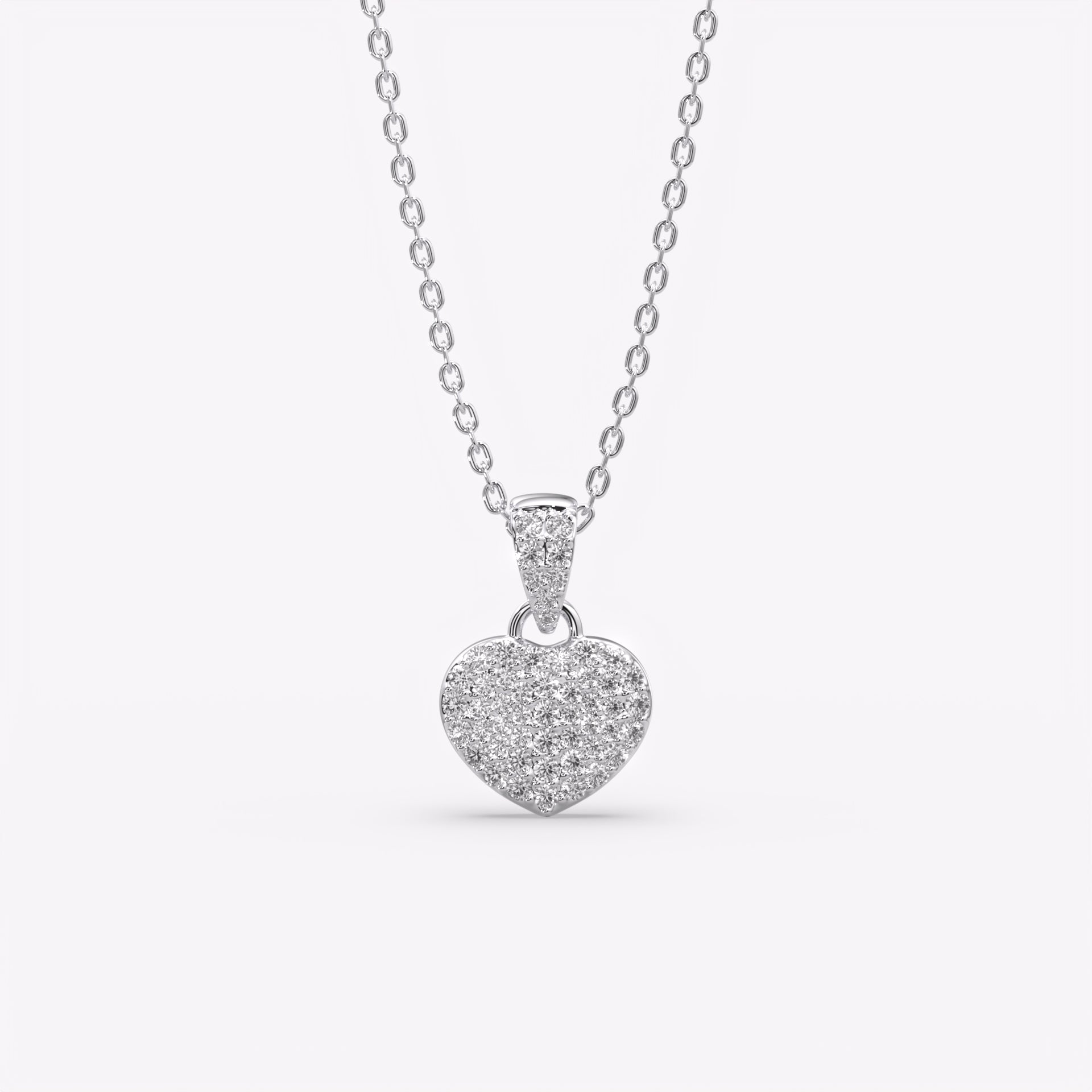 Silver Sparkling Heart Necklace