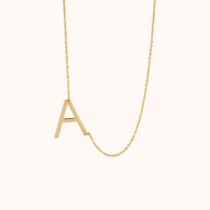 Silver A Letter Necklace - KYMEE
