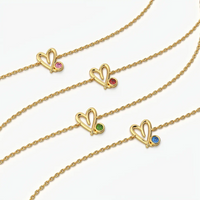 Hand Drawn Open Heart Colour Stone Bracelet