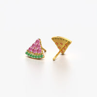 Watermelon Slice Stud Earrings