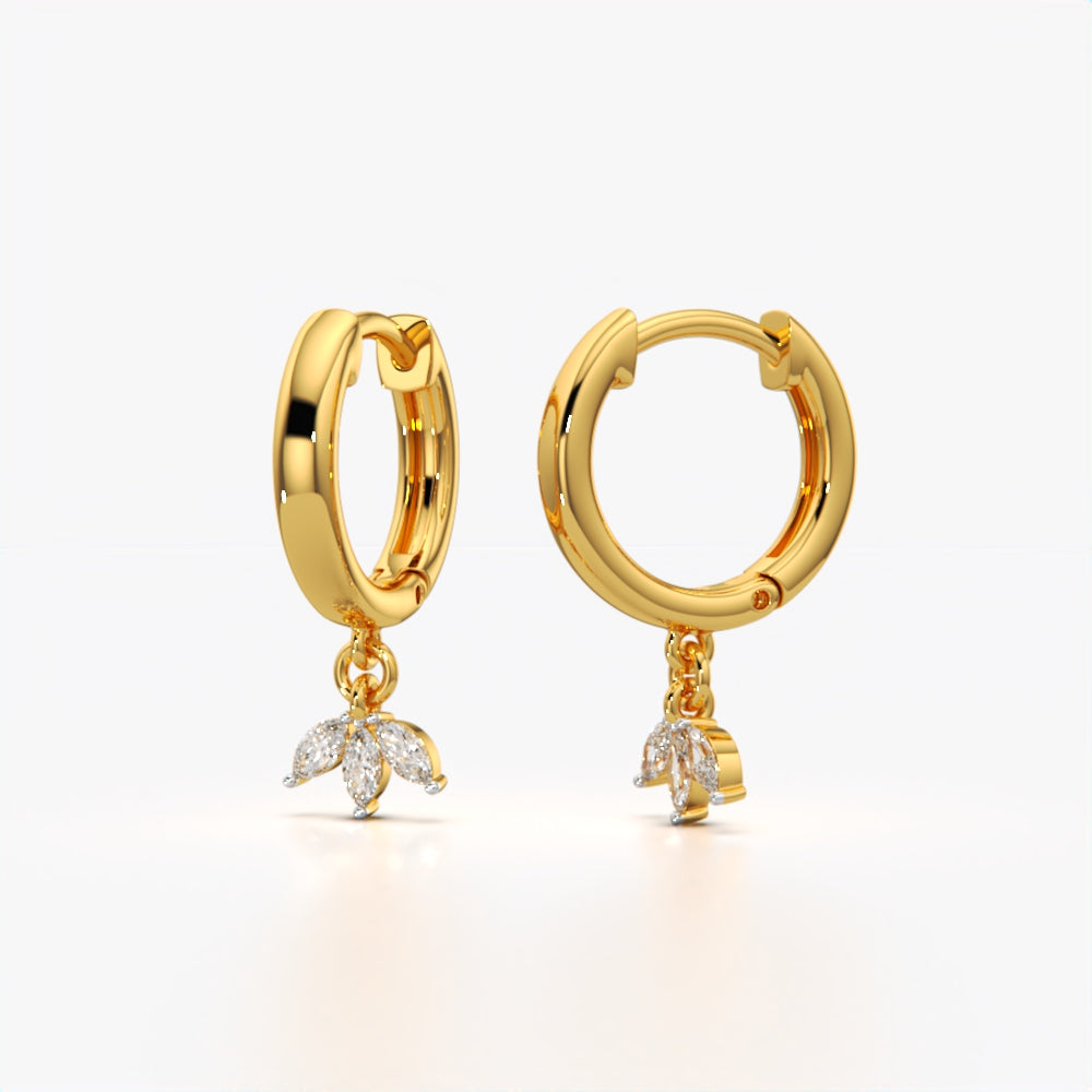 Marquise Petal Cluster Hoop Earrings
