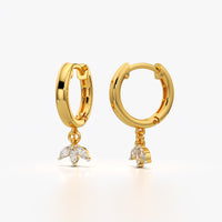 Marquise Petal Cluster Hoop Earrings
