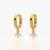 Marquise Petal Cluster Hoop Earrings