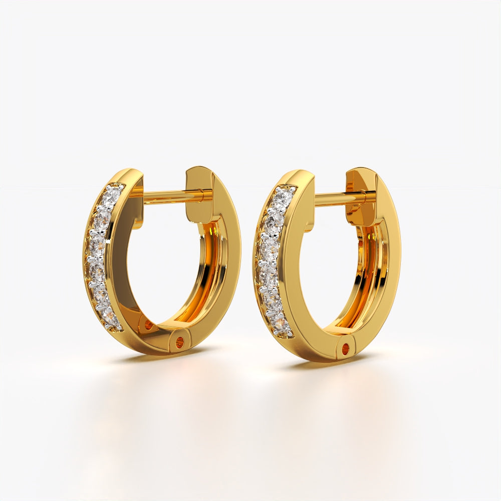 Channel-Set Mini Huggie Hoop Earrings