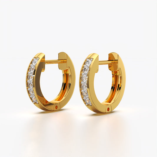 Mini Pave Huggie Hoop Earrings