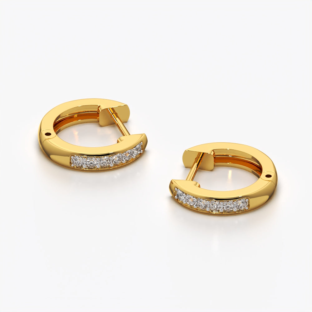 Channel-Set Mini Huggie Hoop Earrings