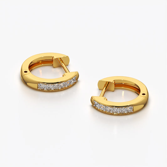 Channel-Set Mini Huggie Hoop Earrings
