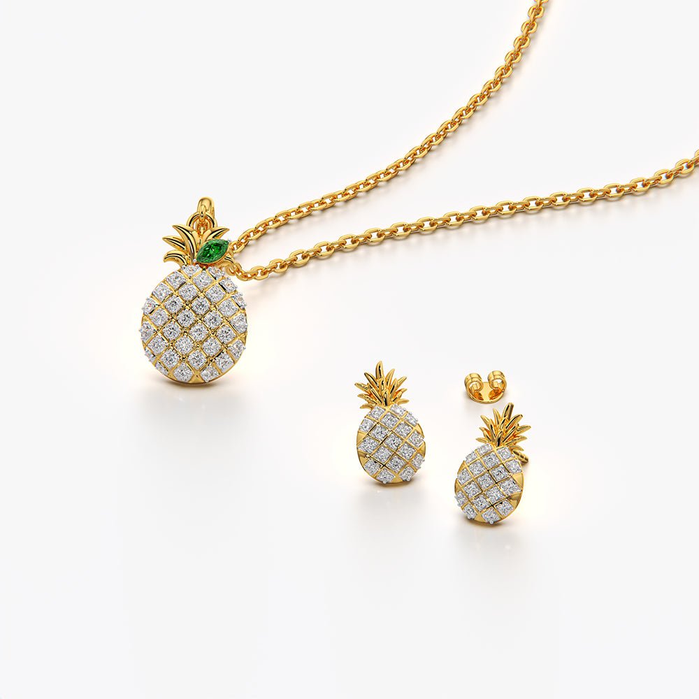 Pave Pineapple Accent Set