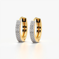 Double Row Pave Huggie Hoops