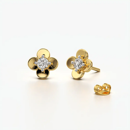 Four Petal Clover Stud Earrings