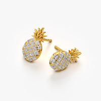 Pave Pineapple Stud Earrings