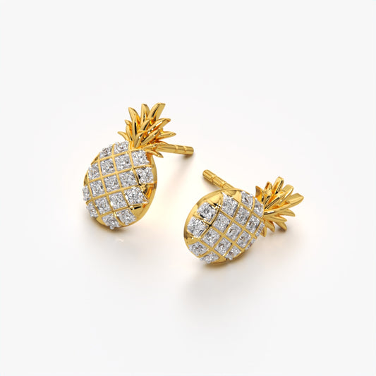 Pave Pineapple Studs