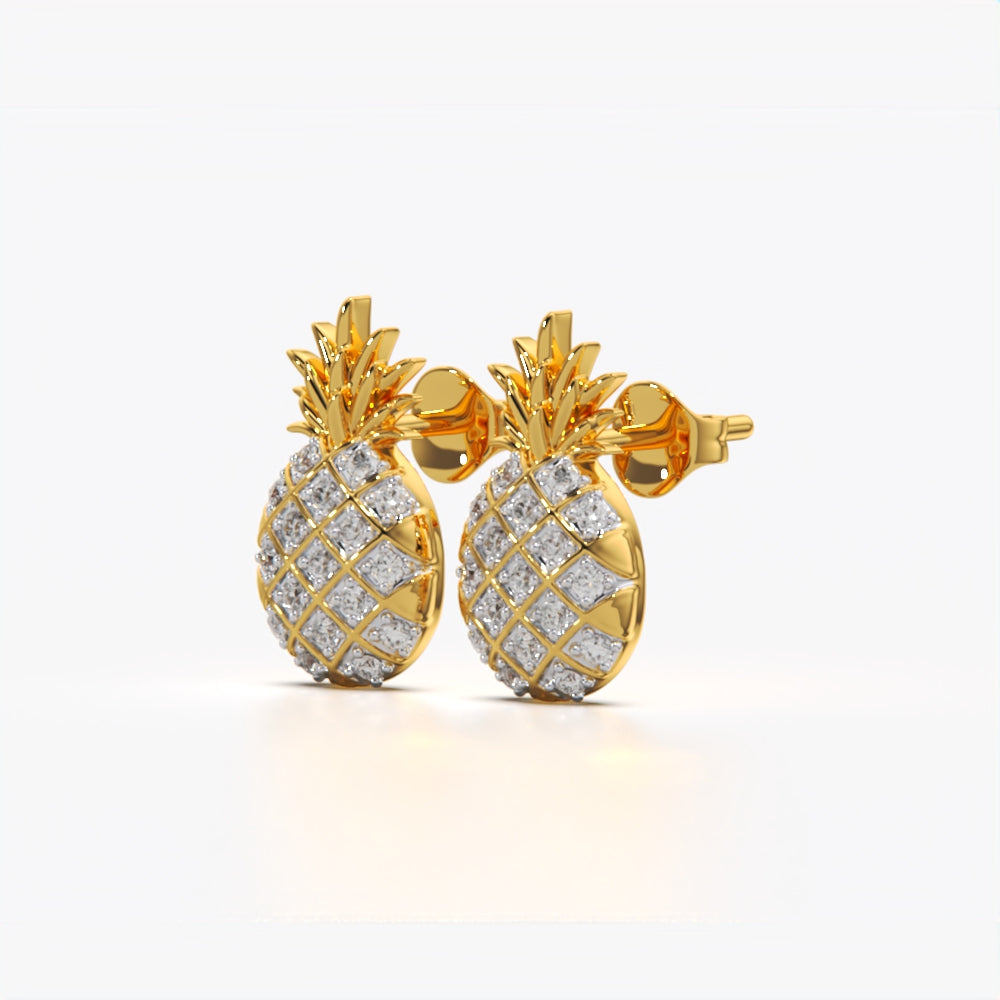 Pave Pineapple Studs