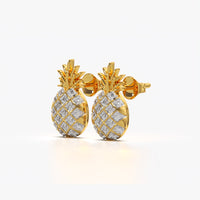 Pave Pineapple Stud Earrings