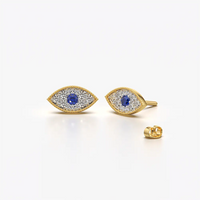 Evil Eye Marquise Stud Earrings