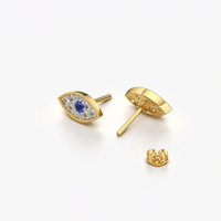 Evil Eye Marquise Stud Earrings