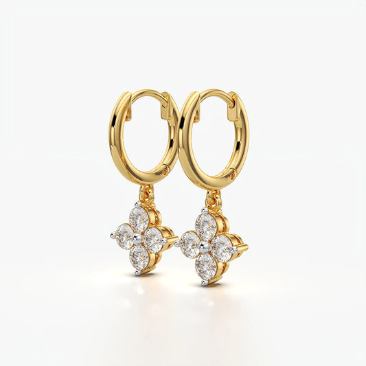 Cluster Charm Huggie Hoop Earrings
