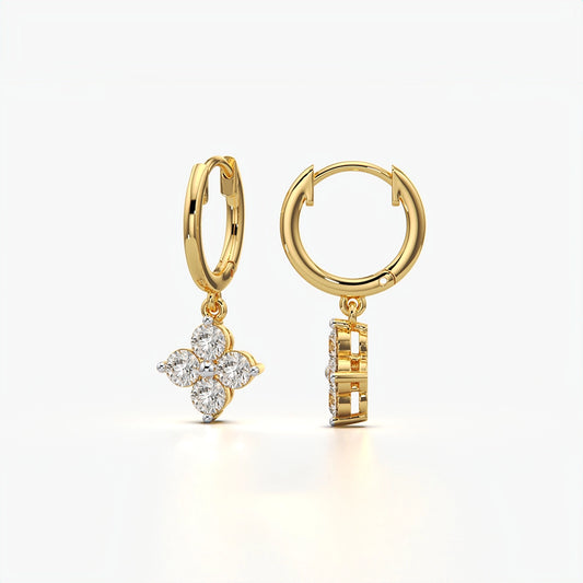 Cluster Charm Huggie Hoop Earrings