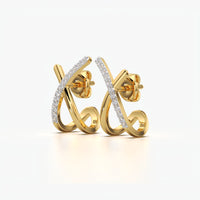 Criss Cross Pavé Huggie Hoop Earrings