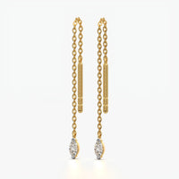 Marquise Bezel Threader Earrings