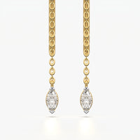 Marquise Bezel Threader Earrings