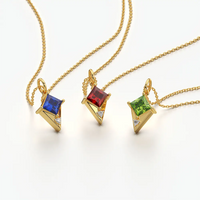 Kite Shape Art Deco Pendant Necklace