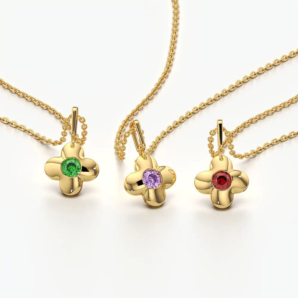 Lucky Bloom Clover Pendant Necklace