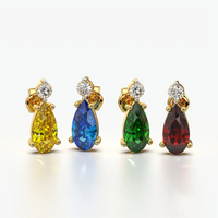 Toi et Moi Round Pear Stud Earrings